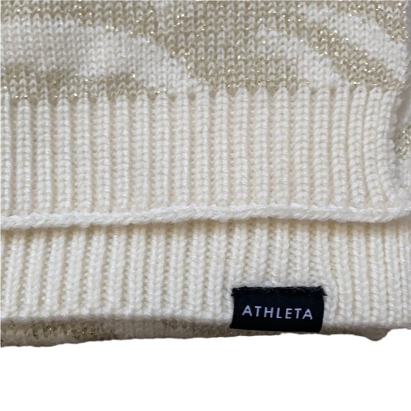 NWT Athleta Merino Wool Blend Animal Tiger Print Blanket Scarf Wrap Cream OS - Picture 4 of 16